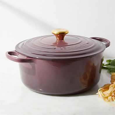 View Le Creuset ® Signature 7.25-Qt. Fig Enameled Cast Iron Dutch Oven details