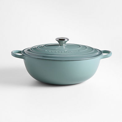 View Le Creuset ® Signature 7.5-Qt. Sea Salt Enameled Cast Iron Chef Oven details