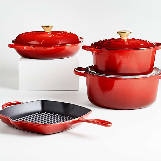 Le Creuset ® Signature Gold Collection Cerise 7-Piece Cast Iron Set