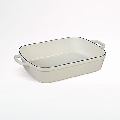 View Le Creuset ® Signature 7-Qt. White Enameled Cast Iron Roasting Pan details