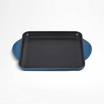View Le Creuset ® Signature Square 9.5" Deep Teal Griddle Pan details