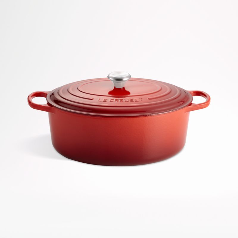 Le Creuset Signature Cast Iron 5 Quart Oval Dutch Oven, Cerise Red