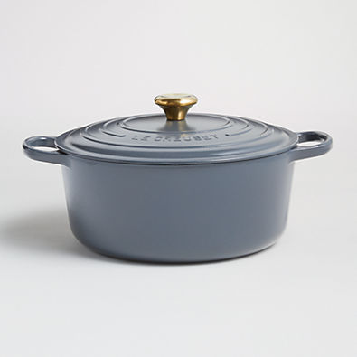 View Le Creuset ® Signature 9-Qt. Graphite Grey Enameled Cast Iron Dutch Oven details