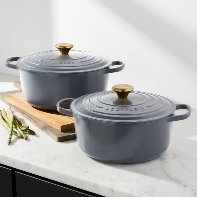 Le Creuset Round Graphite Grey Enameled Cast Iron Dutch Oven with Lid |  Crate & Barrel