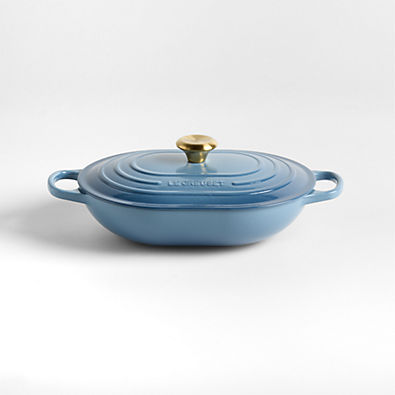 View Le Creuset ® 3.75-Qt. Chambray Enameled Cast Iron Covered Oval Casserole Dish details