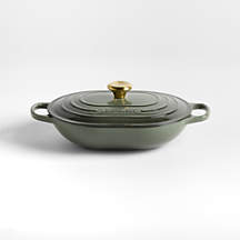 Le Creuset 3.75-Qt. Thyme Enameled Cast Iron Covered Oval Casserole Dish + Reviews | Crate & Barrel