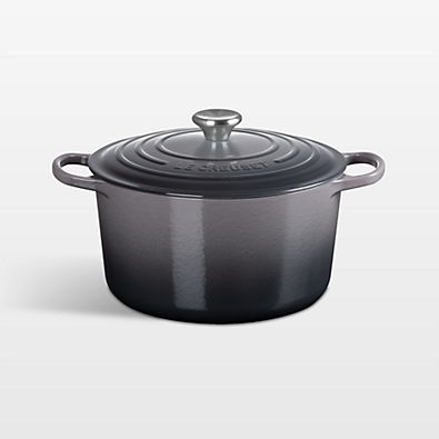 View Le Creuset ® Signature 6.5-Qt. Oyster Enameled Cast Iron Deep Round Dutch Oven details