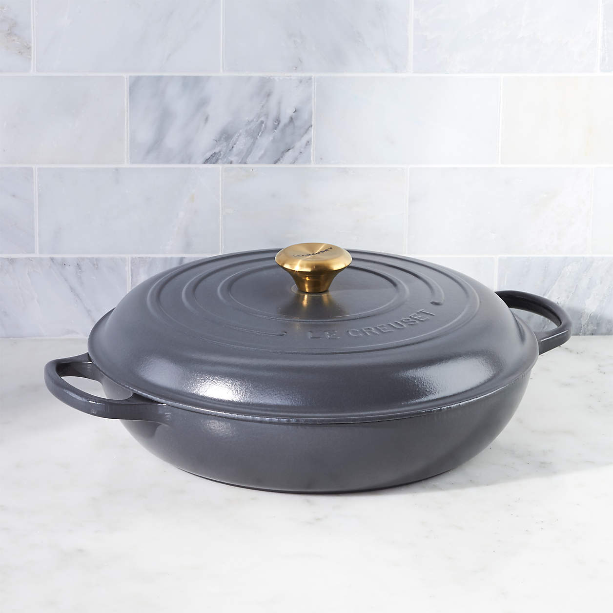 Shop Le Creuset ® Signature 5-Qt. Graphite Grey Everyday Pan from Crate and Barrel on Openhaus