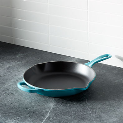 View Le Creuset ® Signature 10.25" Caribbean Blue Enameled Cast Iron Skillet details