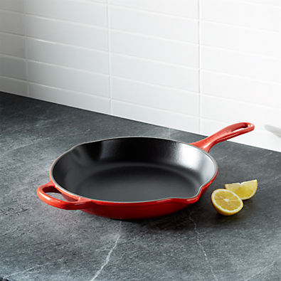 View Le Creuset ® Signature 10.25" Cerise Red Enameled Cast Iron Skillet details