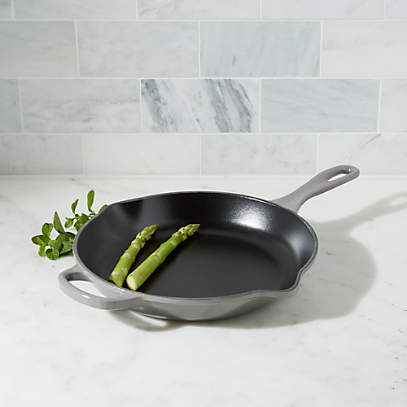 Le Creuset Signature 10.25 Oyster Grey Enameled Cast Iron Skillet + Reviews