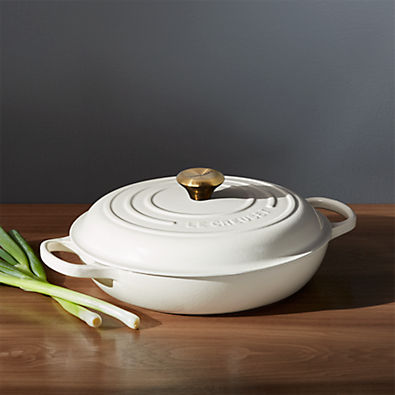 View Le Creuset ® Signature 3.5-Qt. Cream Enameled Cast Iron Braiser details