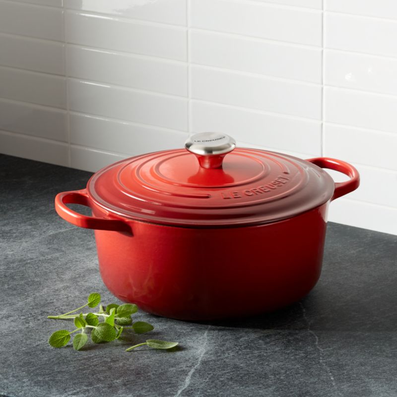 Enamel Coated Dutch Oven with Lid, Red, 9 quart – Richard's Kitchen Store