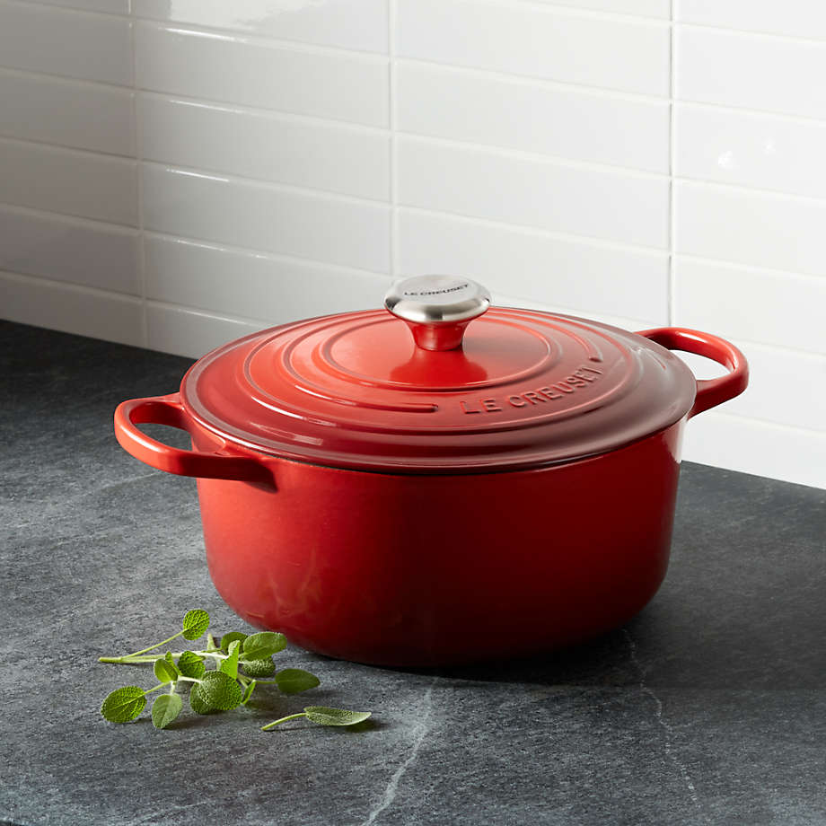 Le Creuset Signature Round Dutch Oven, 5.5 Qt. Cerise Red | eBay