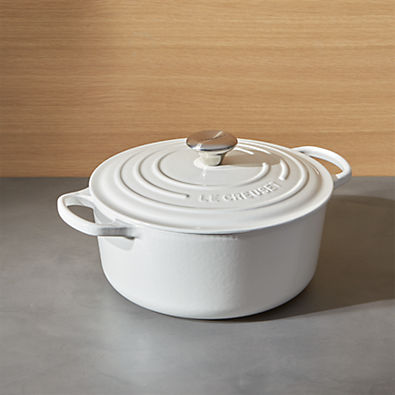 View Le Creuset ® Signature 5.5-Qt. White Enameled Cast Iron Dutch Oven with Lid details