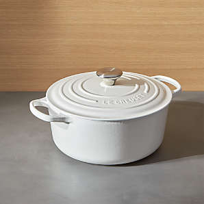 White Marble Signature Round Dutch Oven 4.5 QT - Creative Kitchen