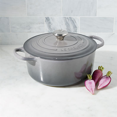 View Le Creuset ® Signature 5.5-Qt. Oyster Enameled Cast Iron Round Dutch Oven details