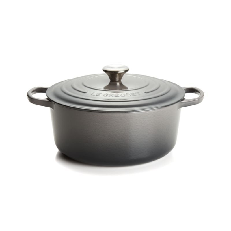 Le Creuset Signature 7.25-Qt. Oyster Grey Round Enameled Cast Iron ...