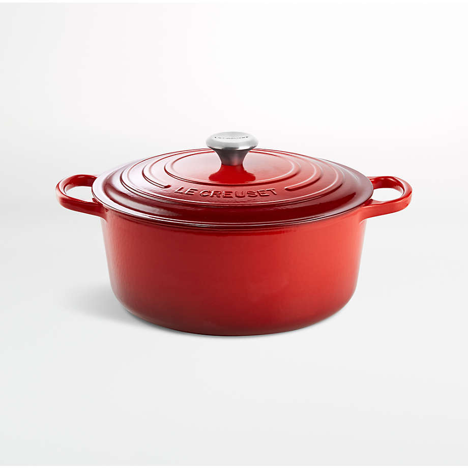 Le Creuset Signature 9-Qt. Round Cerise Red Dutch Oven with Lid ...