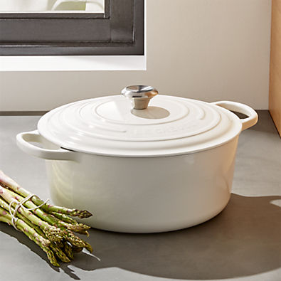 View Le Creuset ® Signature 9-Qt. White Enameled Cast Iron Dutch Oven details