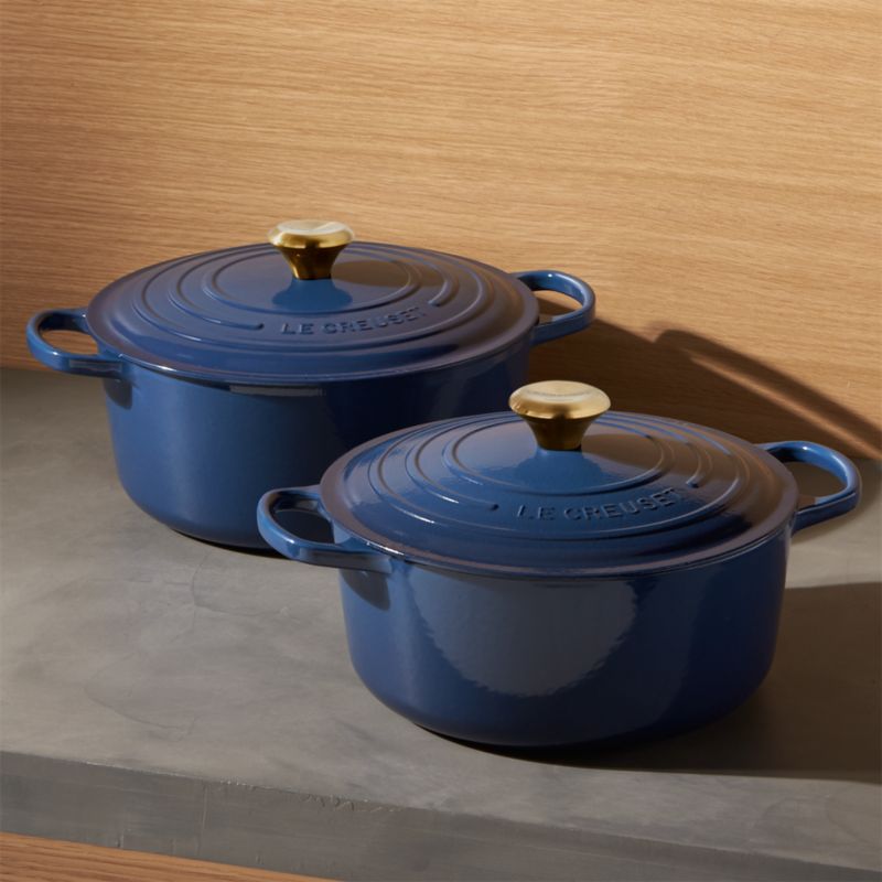 Le Creuset Signature Round Ink Blue Enameled Cast Iron Dutch Ovens