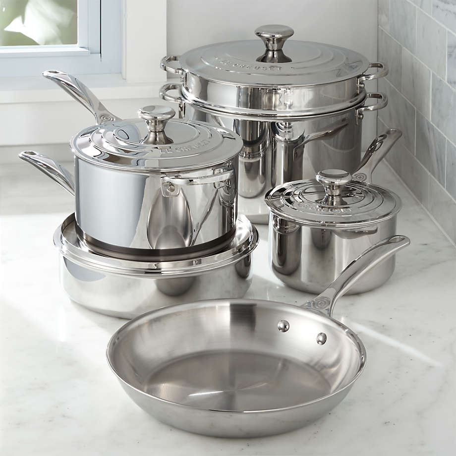 Le Signature Stainless Steel Cookware Set + Reviews | Crate & Barrel