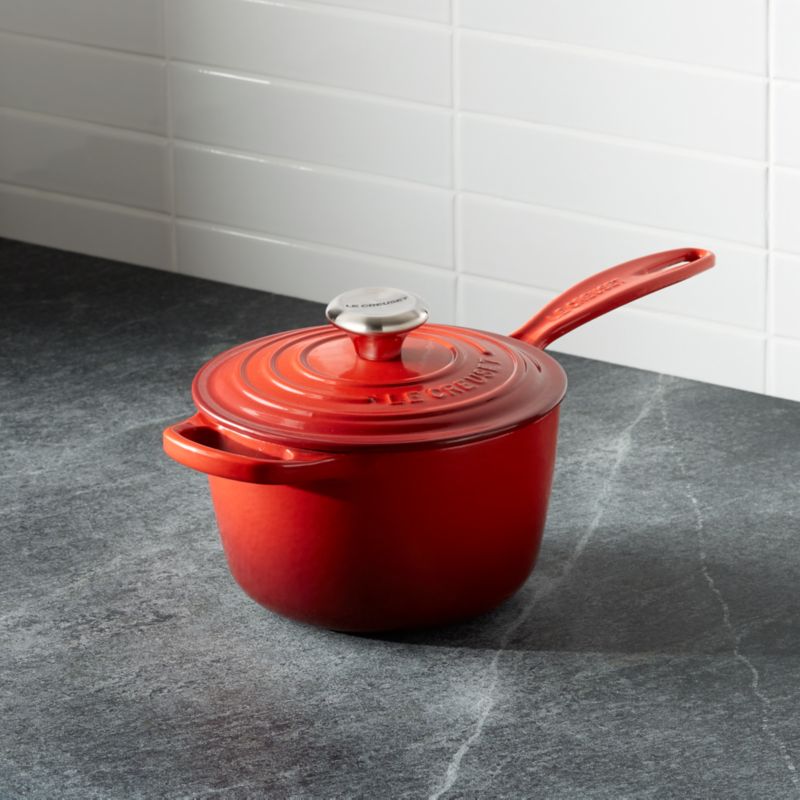 Le Creuset ® Signature 1.75-Qt. Cerise Red Enameled Cast Iron Saucepan with Lid - image 1 of 3