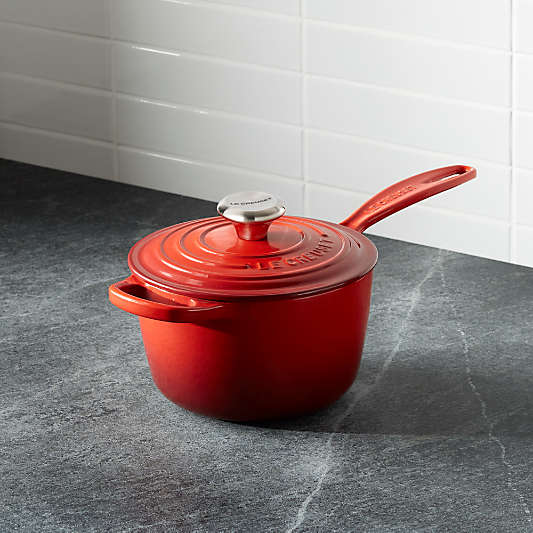 Le Creuset ® Signature 1.75-Qt. Cerise Saucepan with Lid