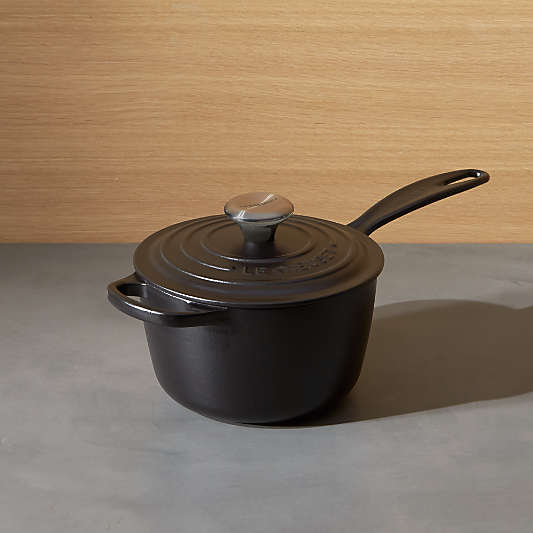 Le Creuset ® Signature 1.75-Qt. Licorice Black Enameled Cast Iron Saucepan with Lid