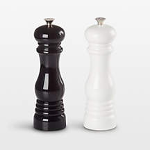 Le Creuset Black & White Salt and Pepper Mill Set + Reviews | Crate & Barrel