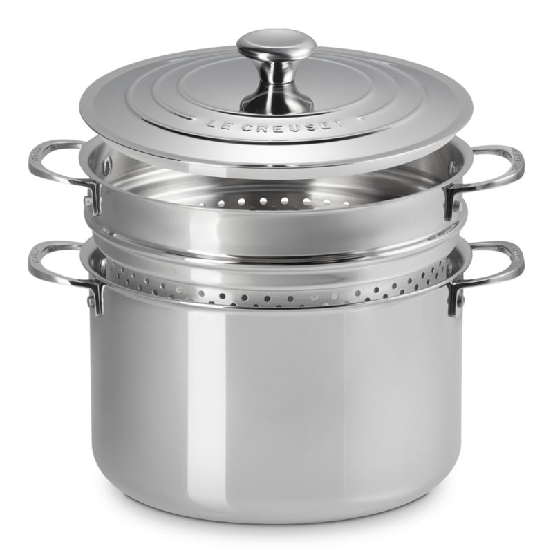 Le Creuset ® Signature Stainless Steel 9-Qt. Stock Pot with Lid and Deep Colander - image 5 of 7