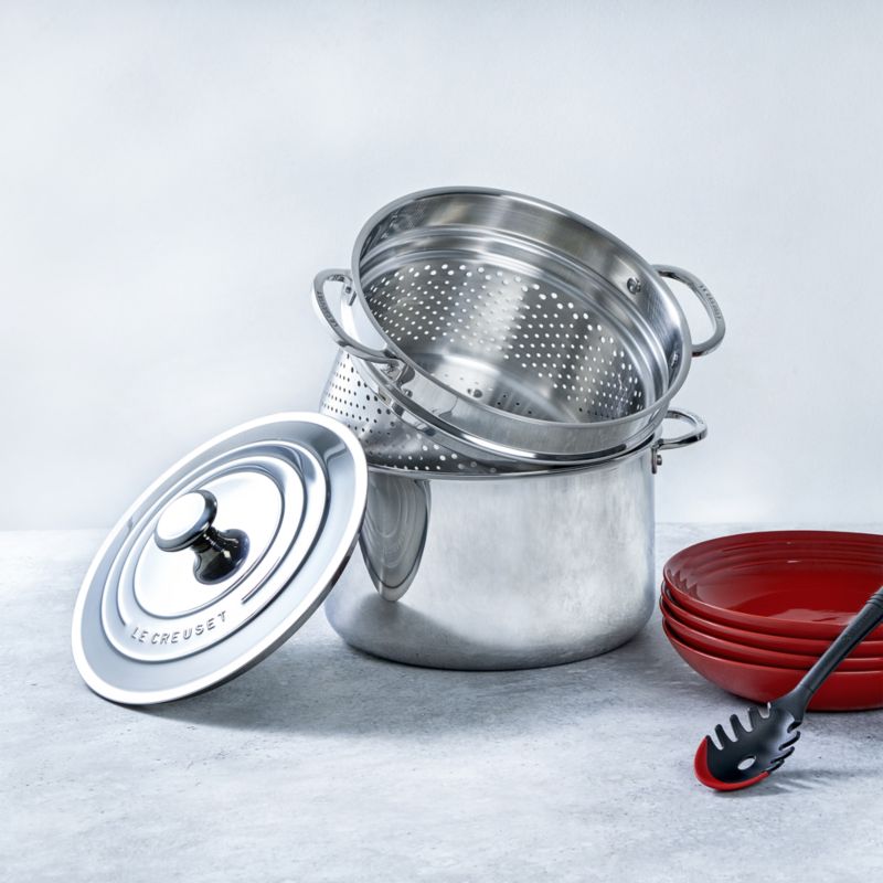 Le Creuset ® Signature Stainless Steel 9-Qt. Stock Pot with Lid and Deep Colander - image 2 of 7