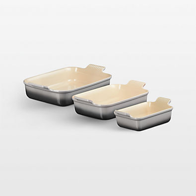 View Le Creuset ® Heritage Oyster Stoneware 3-Piece Rectangular Baking Dishes Set details