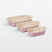 Le Creuset ® Heritage Chiffon Pink Rectangular Baking Dishes, Set of 3
