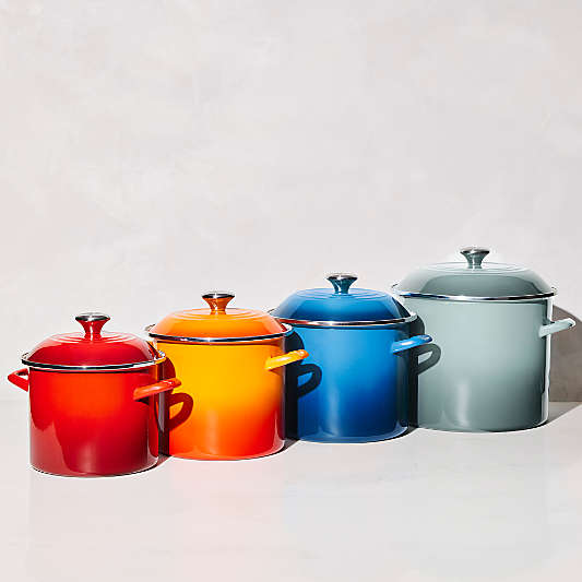 Le Creuset ® 6-Qt. Cerise Enameled Stockpot with Stainless Steel Knob
