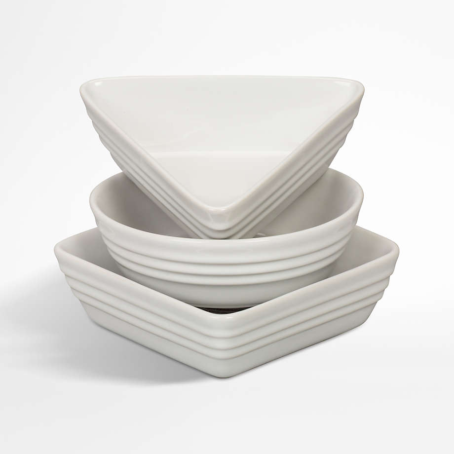 Le Creuset White Tapas Dishes, Set of 3 + Reviews | Crate & Barrel