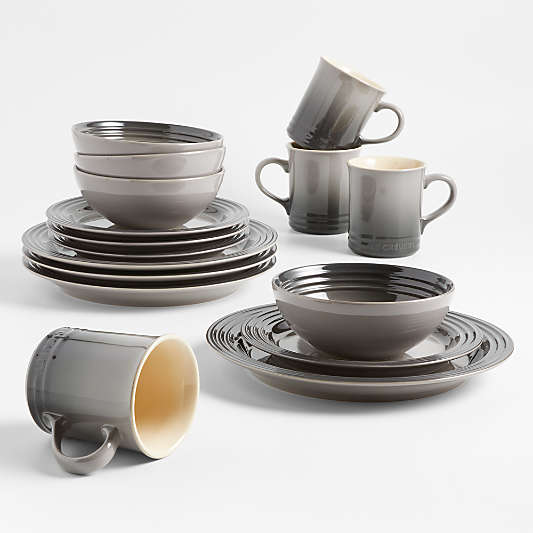 Le Creuset ® 16-Piece Oyster Grey Dinnerware Set