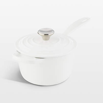Le Creuset ® Signature 1.75-Qt. White Enameled Cast Iron Saucepan with Lid