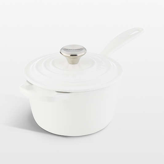 Le Creuset ® Signature 1.75-Qt. White Enameled Cast Iron Saucepan with Lid