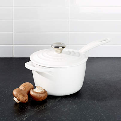 Le Creuset ® Signature 1.75-Qt. White Enameled Cast Iron Saucepan with Lid