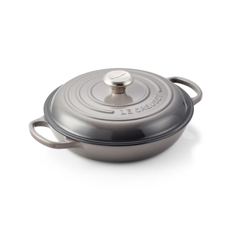 Le Creuset 2.25-Qt. Oyster Grey Enameled Cast Iron Braiser Everyday Pan ...