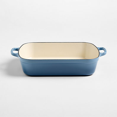 View Le Creuset ® Signature 5.25-Qt. Chambray Enameled Cast Iron Rectangular Roaster details