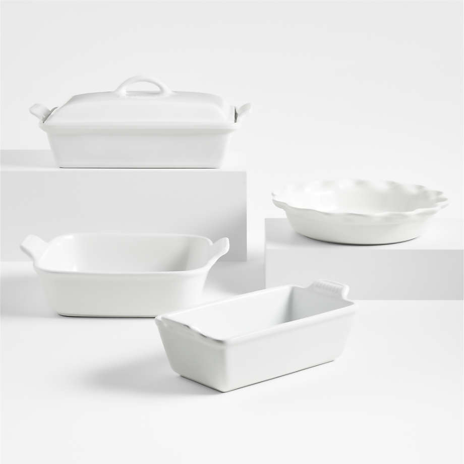 Le Creuset 4-Piece White Stoneware Ceramic Bakeware Set