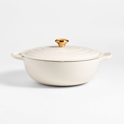 View Le Creuset Signature 7.5-Qt. Cream Enameled Cast Iron Chef Oven details