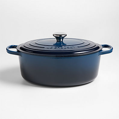 View Le Creuset Signature ® 8-Qt. Nuit Enameled Cast Iron Oval Dutch Oven details