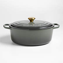 Le Creuset Signature 8-Qt. Thyme Enameled Cast Iron Oval Dutch Oven + Reviews | Crate & Barrel