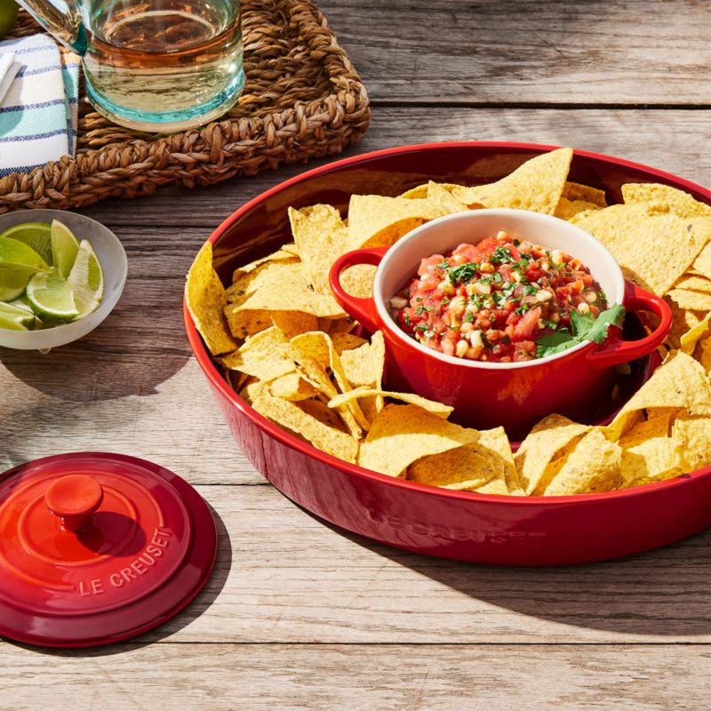 Le Creuset ® Cerise Chip & Dip with 24-oz. Mini Cocotte 2-Piece Set - image 1 of 3
