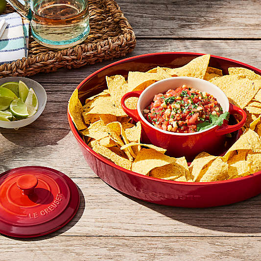 Le Creuset ® Cerise Chip & Dip with 24-oz. Mini Cocotte 2-Piece Set