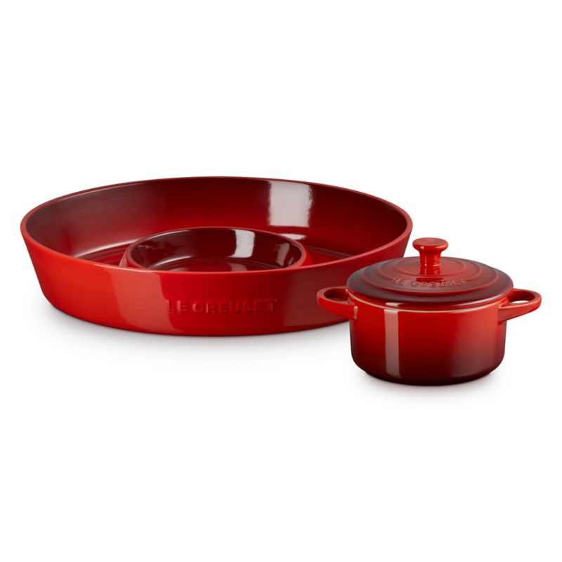 Le Creuset ® Cerise Chip & Dip with 24-oz. Mini Cocotte 2-Piece Set - image 2 of 3