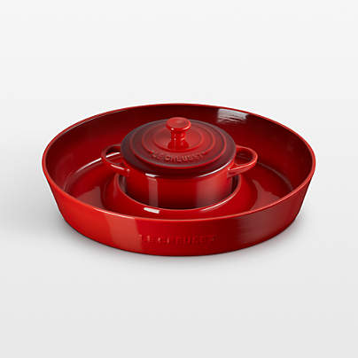 Le Creuset ® Cerise Chip & Dip with 24-oz. Mini Cocotte 2-Piece Set